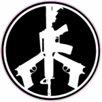 Peace-Sign-Gun-BLACK AND WHITE GUN CONTROL Sticker