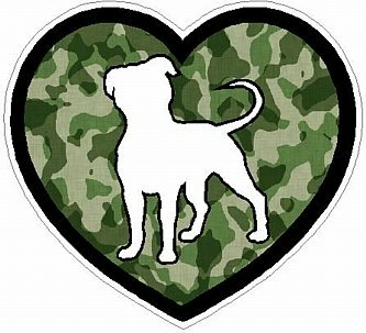 PITBULL HEART STICKER FILLS camo green