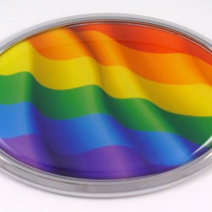 Pride Oval  Flag 3D Chrome Emblem