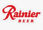 RAINIER BEER LOGO RED AND WHITE STICKER