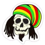 RASTA SKULL STICKER 99