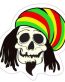 RASTA SKULL STICKER 99