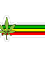 Rasta Stripes with Weed Leaf Sticker