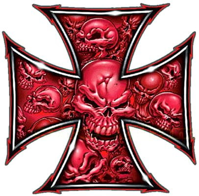 Red Skull Ironcross Color Decal