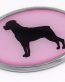 Rottweiler Pink Oval 3D Adhesive Chrome Emblem