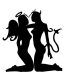 sexy devil girls die cut decal