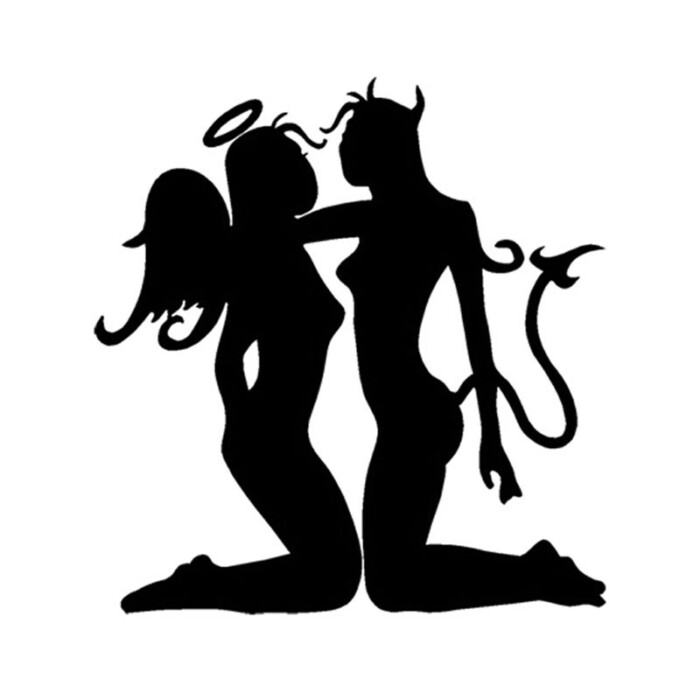 sexy devil girls die cut decal