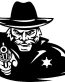 Sheriff Pointing Gun Vinyl Car Window Decal Sticker