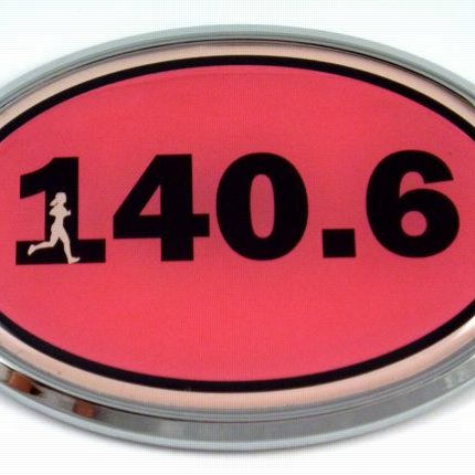 140.6 Pink Running Oval 3D Chrome Emblem