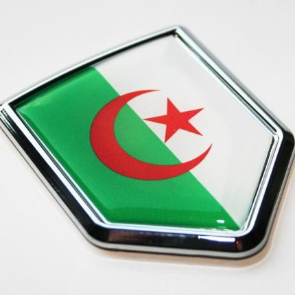 Algeria Algerian Flag Decal Car Chrome Emblem Sticker