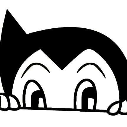 astro boy peeking die cut decal