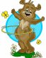 Cartoon Bear Hooping Sticker