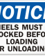Chock Wheel Signs and Labels 39