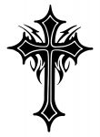 Cross Tribal Design Die Cut Car Decal