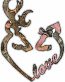 DEER HEADS HEART FILLS with LOVE camo nature with pink