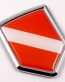 Diver Flag Logo 3D Shield Emblem Domed Sticker