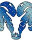 Dodge Ram Tribal Logo - Diamond Plate BLUE