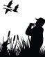 duck call hunting dog decal