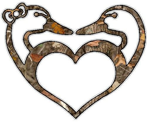 Duck Hunting LOVE Sticker 2 FILLS Camo Nature