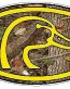 Duck Hunting Oval Decal 66 - Camo Nature Yellow