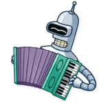 futurama tv show cartoon bender sticker 27