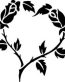 Heart with Roses Diecut Decal
