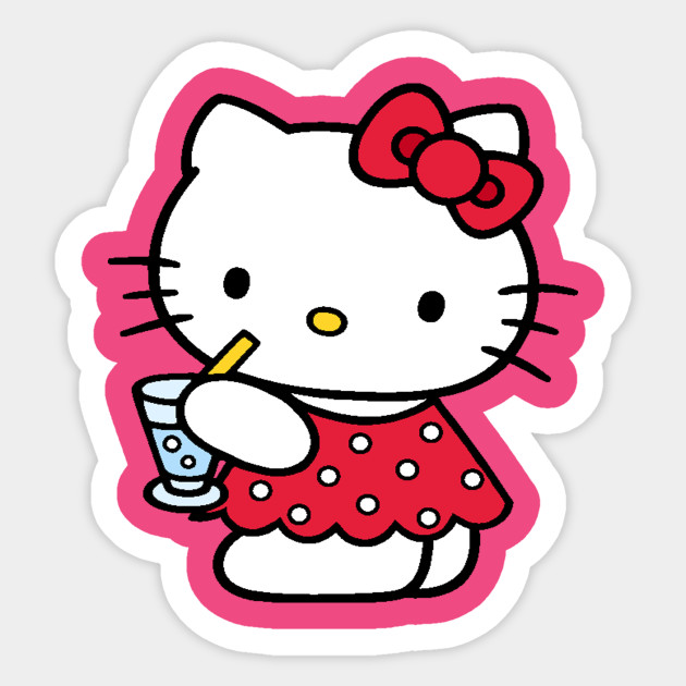 HELLO K WITH STRAWBERRY DRESS STICKER