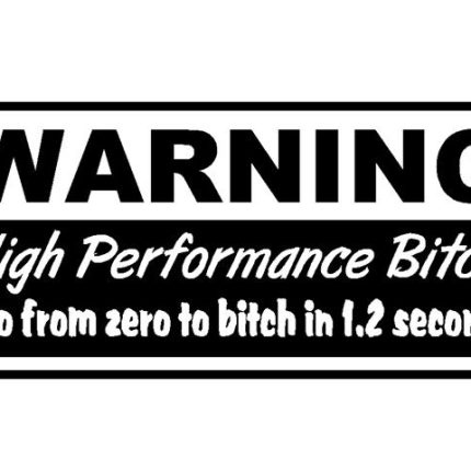 High Performance Bitch Vinyl Car Decal