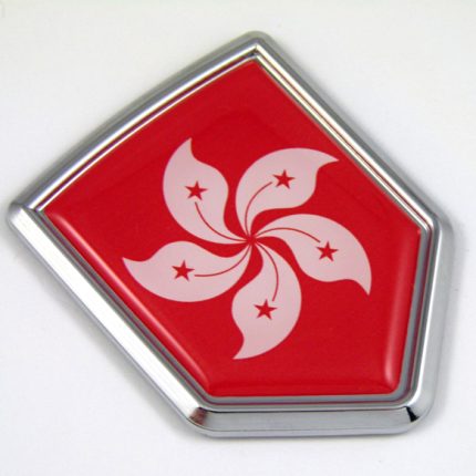 Hong Kong 3D Adhesive Flag Crest Chrome Car Emblem