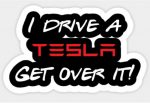 I drive a tesla sticker