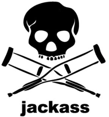 Jackass Skull and Crutches Decal