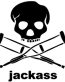Jackass Skull and Crutches Decal