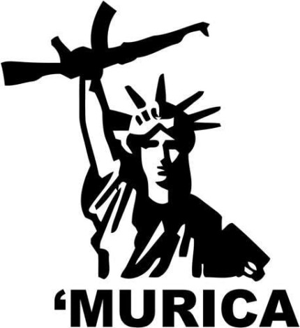 LIGERTY WITH GUN MURICA DIE CUT DECAL