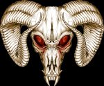 ram skull color sticker