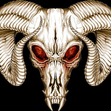 ram skull color sticker