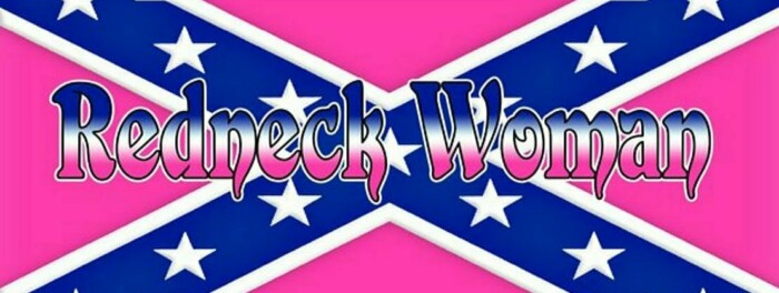 redneck woman pink blue and white sticker