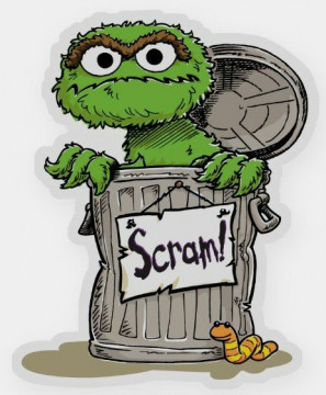 Sesame Street Muppet OSCAR SCRAM Funny Cartoon Sticker 6 - Pro Sport ...