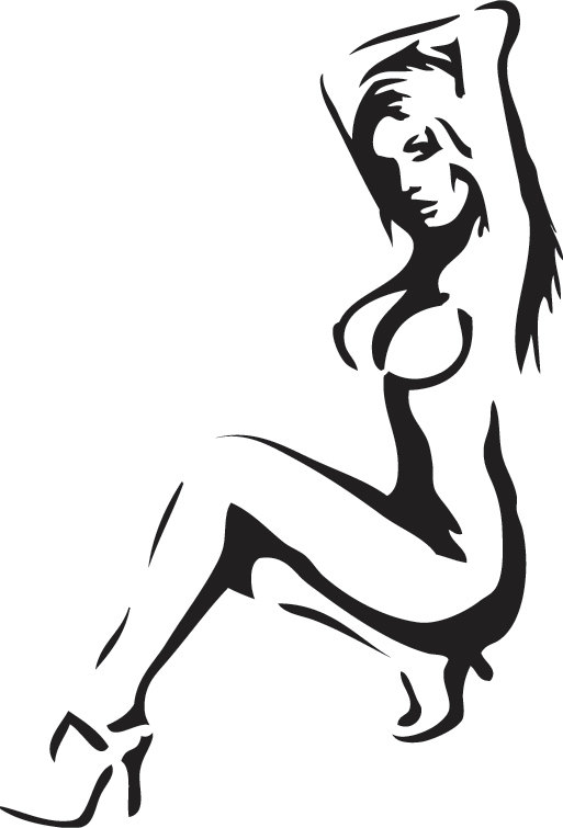 sexy lady diecut decal 44