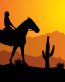silhouette-of-cowGIRL-riding-at-sunset STICKER