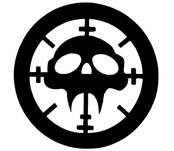 Skull in Cross Hairs Diecut Decal