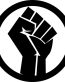 1 BLACK LIVES MATTER ROUND FIST B&W STICKER