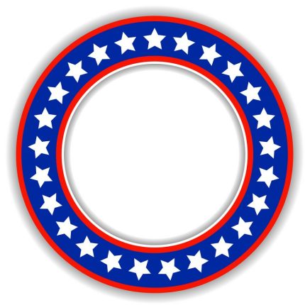 american-patriotic-round-ring frame-STICKER