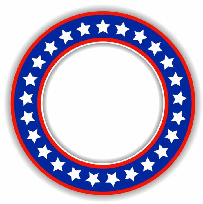 american-patriotic-round-ring frame-STICKER