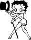 Betty Boop Top Hat and Cane Diecut Decal