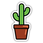 cactus-in pot cartoon-plant sticker GIRL