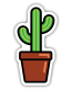 cactus-in pot cartoon-plant sticker GIRL