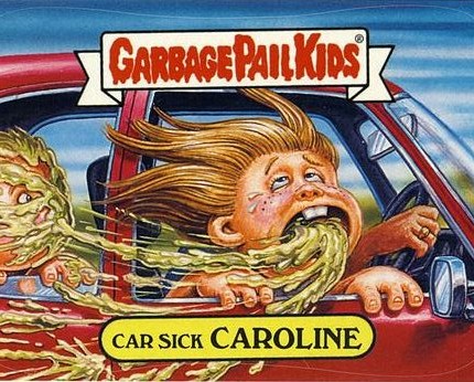 Car Sick CAROLINE Funny Sticker Name Decal