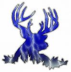 Deer Head Decal 55 - Lightning Blue