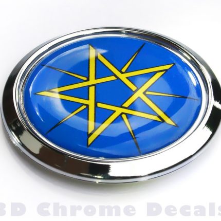 Ethiopia Decal Flag Crest Car Chrome Emblem Bumper Sticker 3D