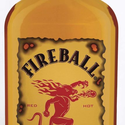 Fireball Whisky Bottle Shaped Sticker